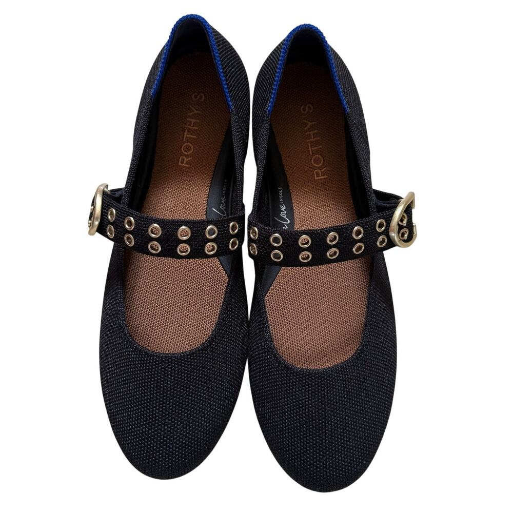 Rothy's The Ballet Studded Strap Mary Jane Washable Shoes US 7.5 Balletcore